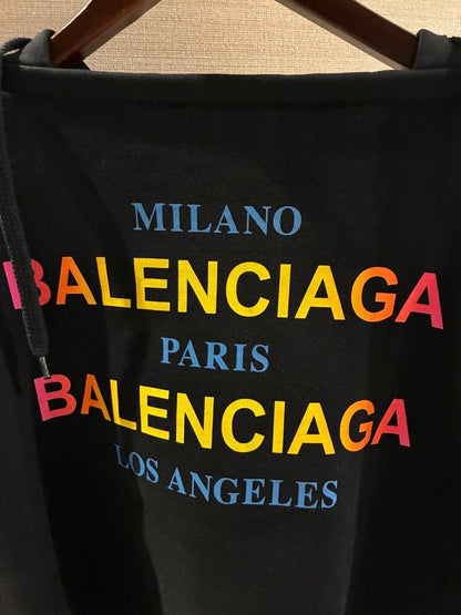 BALENCIAGA Hoodie, Size S, Cotton, Black, Print #QYDIRV