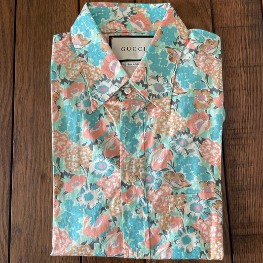 GUCCI LIBERTY PRINT long-sleeved shirt, size L #QYEKYO