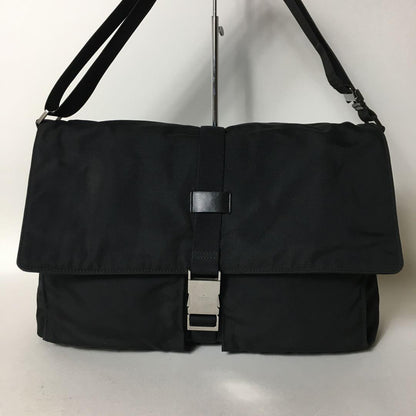 GUCCI Canvas Leather Shoulder Bag Black W35 H22 D9.5 #QYH5FN