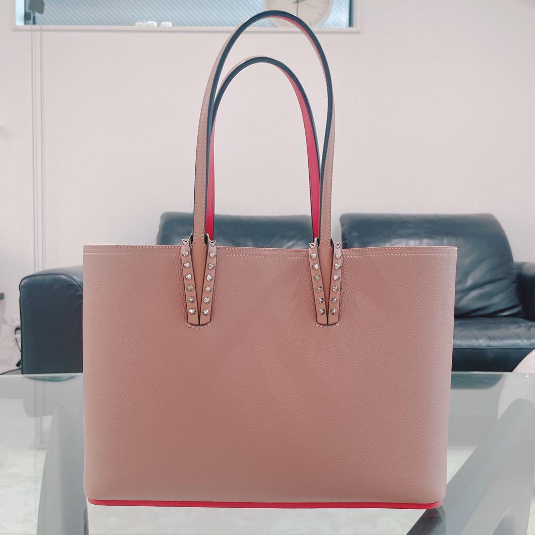 Christian Louboutin Cabata Pink Studs Tote Bag Used Mint #QYGPY3