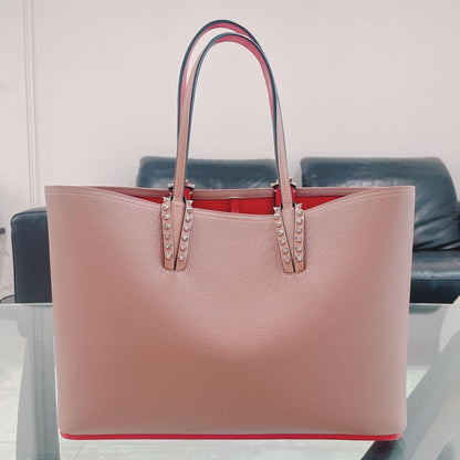 Christian Louboutin Cabata Pink Studs Tote Bag Used Mint #QYGPY3