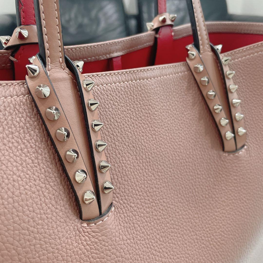 Christian Louboutin Cabata Pink Studs Tote Bag Used Mint #QYGPY3