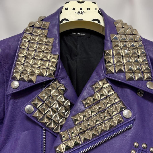 Christian DADA studded leather rider's jacket #QYJQEE