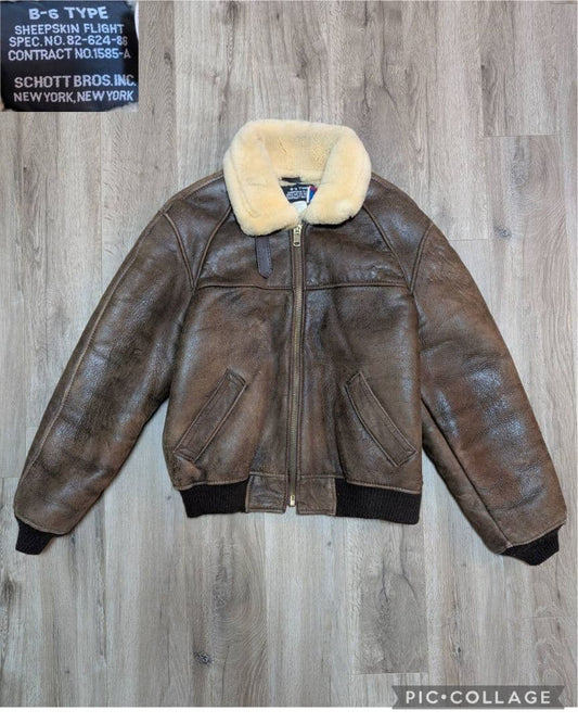 80s SCHOTT B-6 Mouton Flight Jacket #QY4QMO