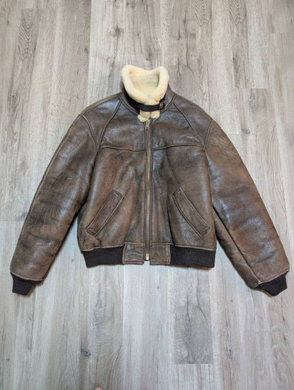 80s SCHOTT B-6 Mouton Flight Jacket #QY4QMO