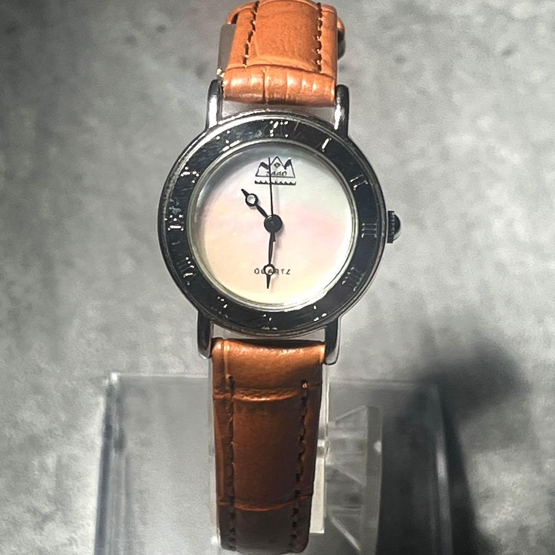 SAAD Leather Strap Shell Dial Roman Numeral Watch Indian #QY867T