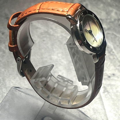 SAAD Leather Strap Shell Dial Roman Numeral Watch Indian #QY867T