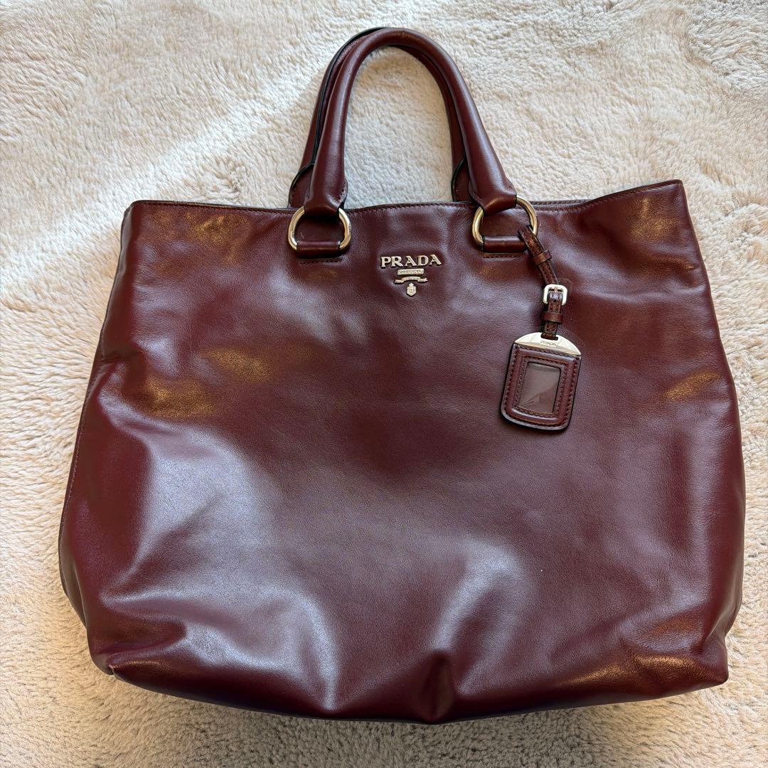 PRADA tote bag, burgundy #QY99Y9