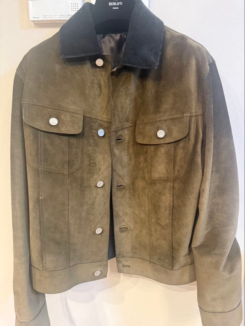 BERLUTI olive green suede jacket #QY1APR