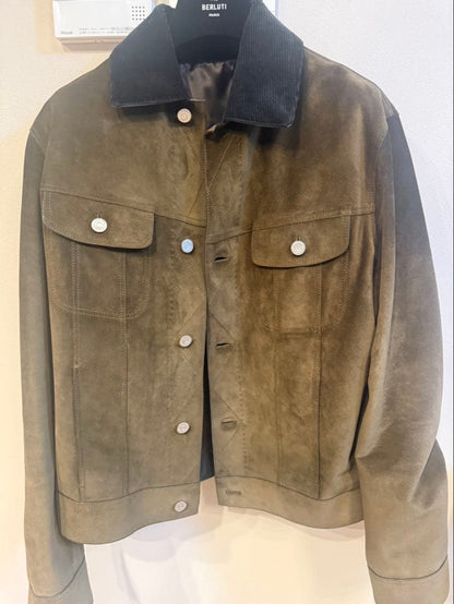 BERLUTI olive green suede jacket #QY1APR