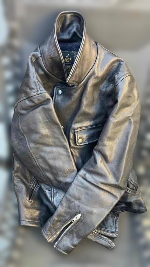 LUKER by NB Genuine Leather Rider Jacket, High-End Model GL-JKT S #QYF0AZ