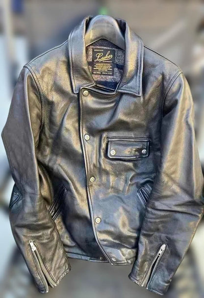 LUKER by NB Genuine Leather Rider Jacket, High-End Model GL-JKT S #QYF0AZ