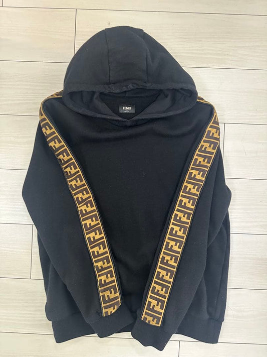 FENDI Men's Hoodie Size 48 Black FF Logo #QY7XRK