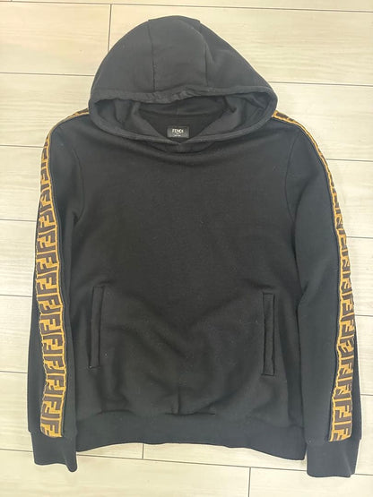 FENDI Men's Hoodie Size 48 Black FF Logo #QY7XRK