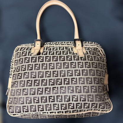 FENDI Zucca FF Canvas Leather Boston Handbag 8BN005 #QYBT0I