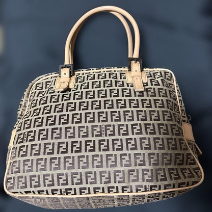 FENDI Zucca FF Canvas Leather Boston Handbag 8BN005 #QYBT0I