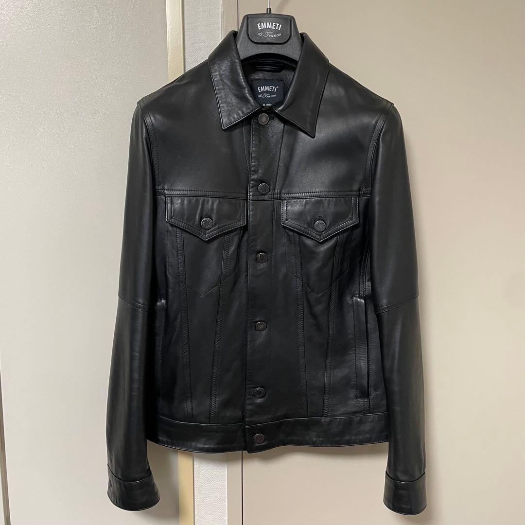 Size 42 EMMETI JACK Nappa Silk Leather Jacket #PF7Q9C