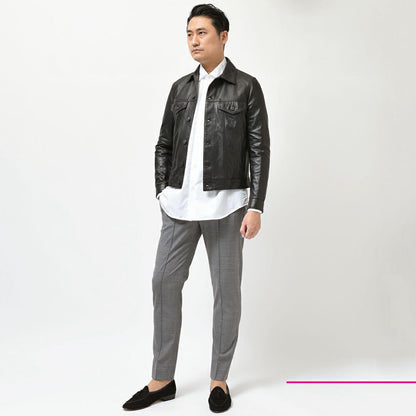 Size 42 EMMETI JACK Nappa Silk Leather Jacket #PF7Q9C