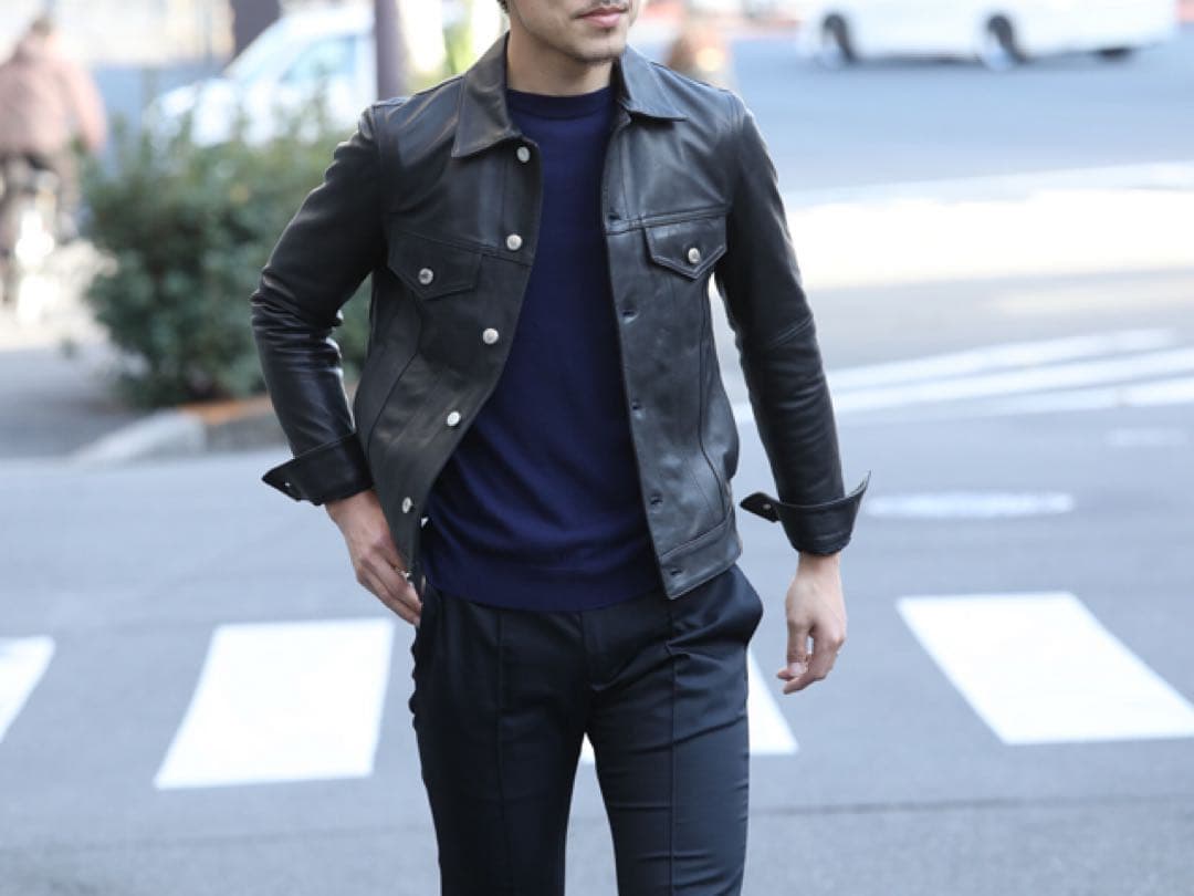 Size 42 EMMETI JACK Nappa Silk Leather Jacket #PF7Q9C