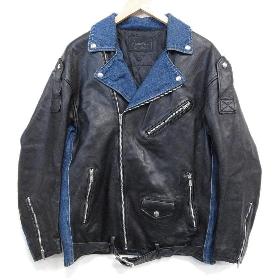 Hysteric Glamour Leather Jacket Denim 30-26011606 #QYD37W