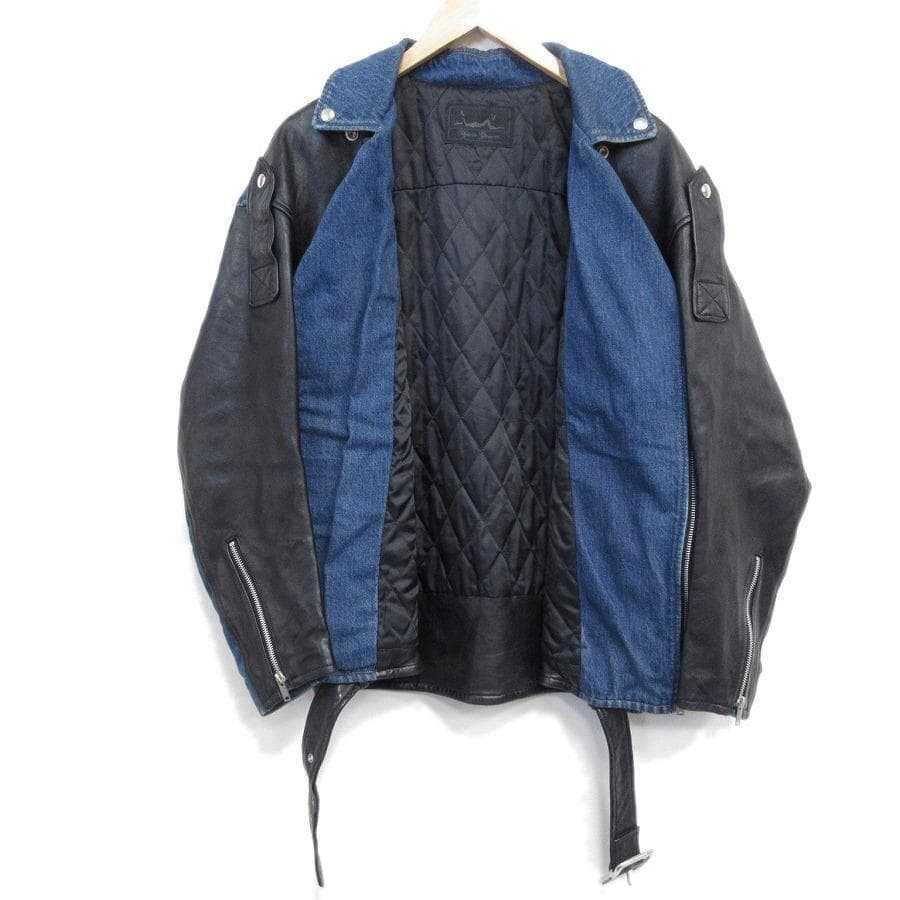 Hysteric Glamour Leather Jacket Denim 30-26011606 #QYD37W