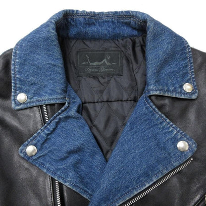 Hysteric Glamour Leather Jacket Denim 30-26011606 #QYD37W