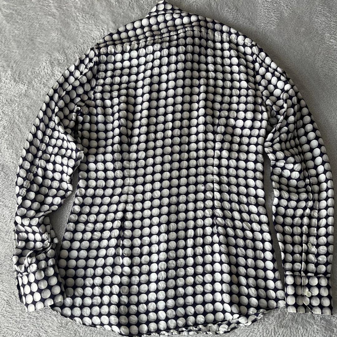 GUCCI Slim Fit Long Sleeve Shirt with Golf Ball Print in Silk #PG001K
