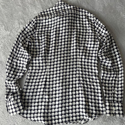 GUCCI Slim Fit Long Sleeve Shirt with Golf Ball Print in Silk #PG001K