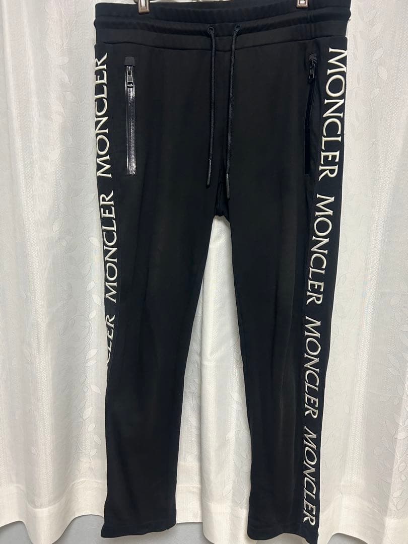 MONCLER logo embroidered sweatpants, black, size M #QY0NB3
