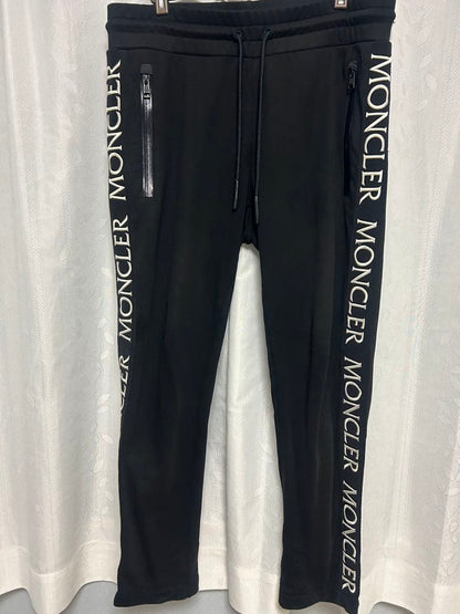 MONCLER logo embroidered sweatpants, black, size M #QY0NB3