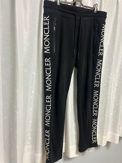 MONCLER logo embroidered sweatpants, black, size M #QY0NB3