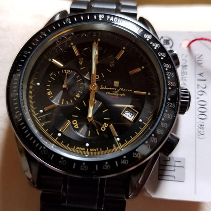 Black IP Coating Center Chronograph Limited Production Men Watch #QYE6N7