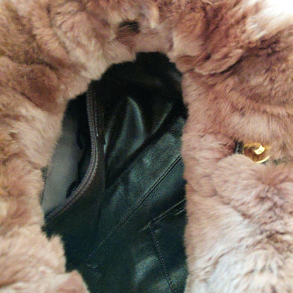 CHANEL Brown Fur Handbag #QY2E8B