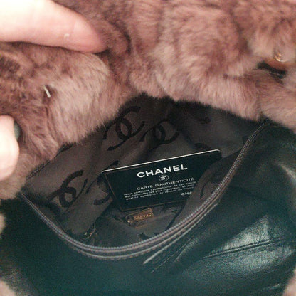 CHANEL Brown Fur Handbag #QY2E8B