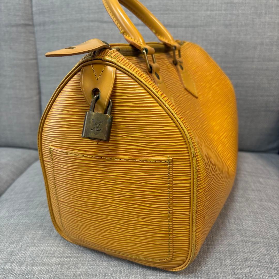 LOUIS VUITTON Epi Leather Speedy 25 Yellow Boston Bag #QY9GI2