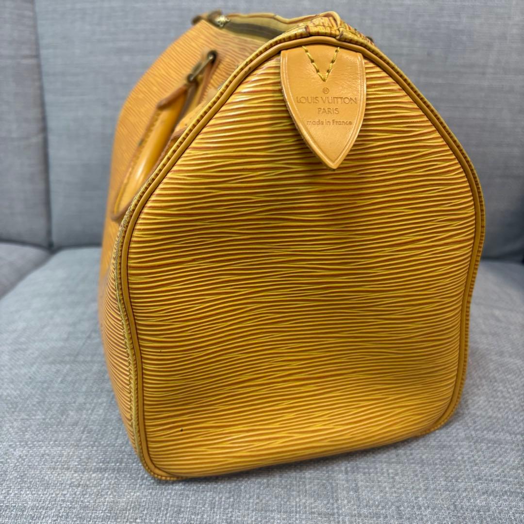 LOUIS VUITTON Epi Leather Speedy 25 Yellow Boston Bag #QY9GI2