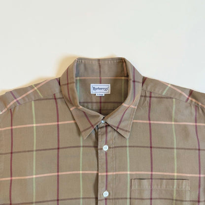 Burberrys 1990s Windowpane Check Shirt #PCBSHK