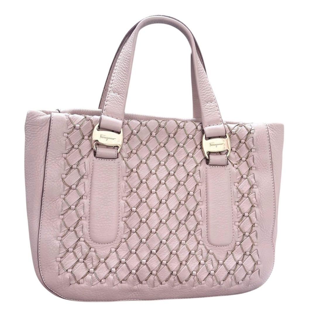 Salvatore Ferragamo Intrecciato Woven Quilted Leather Handbag #QY67Y6