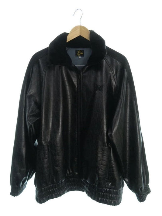 Needles Leather Jacket Black #QYE5EA