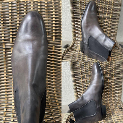 36 Berluti Cursive Scritto Leather Side Gore Boots 7,5 #QY5SL3