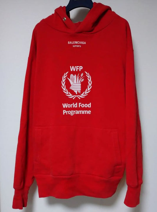 Balenciaga Hoodie WFP Red S World Food Programme #QYJB78
