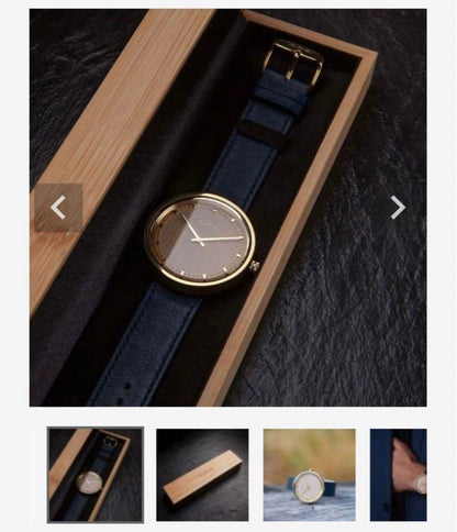 Vejrhoj Leather Wood Ladies Watch Scandinavian Design #QYB6FF