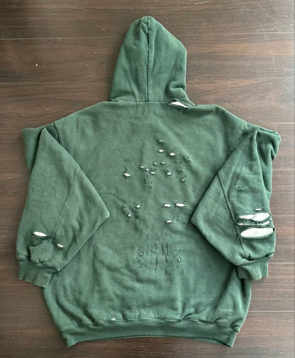 21SS BALENCIAGA Destroy Balenciaga Hoodie Green #QYFNRV