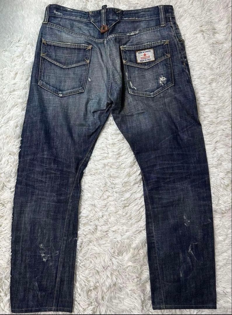 Dsquared2 Distressed Dark Blue Denim Pants #QY1JK5