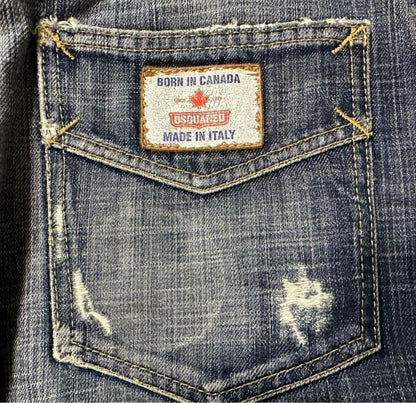 Dsquared2 Distressed Dark Blue Denim Pants #QY1JK5