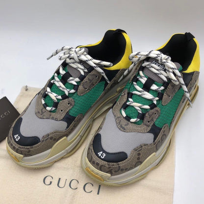 Gucci and Balenciaga Triple S sneakers with GG pattern and thick soles, #QY8L2J