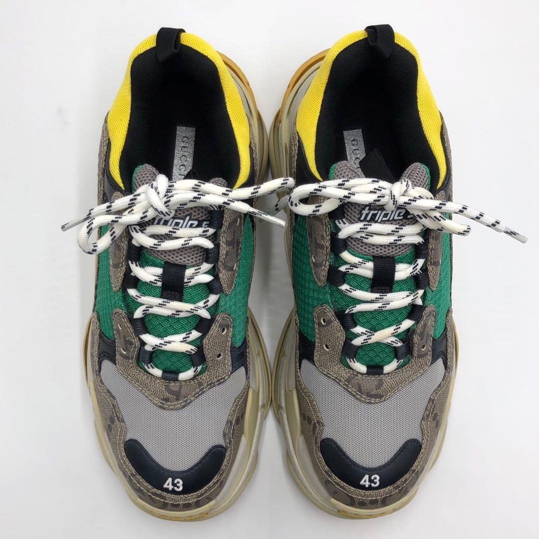 Gucci and Balenciaga Triple S sneakers with GG pattern and thick soles, #QY8L2J