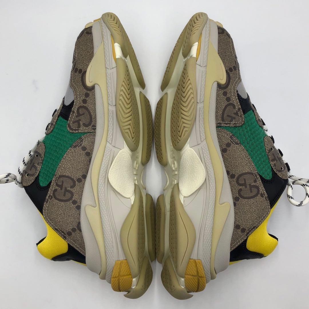 Gucci and Balenciaga Triple S sneakers with GG pattern and thick soles, #QY8L2J