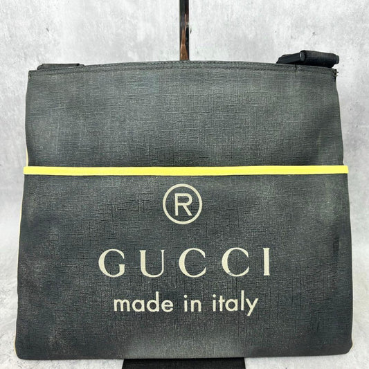 GUCCI Sacoche Shoulder Bag Black Large Logo #QY1AGM