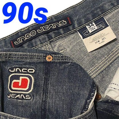 Vintage 90s JNCO JEANS denim wide-leg baggy pants, made in the USA #PCFH4H